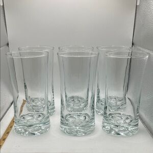 Elegant Clear Glass Tumbler Set of 6. Similar to Orrefors Erik Model.